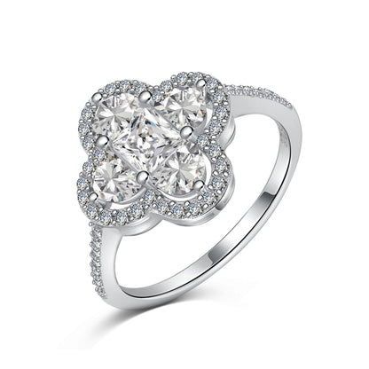 [Kincade Jewelery]Luxurious Eternity Flower Shape Banquet Ring