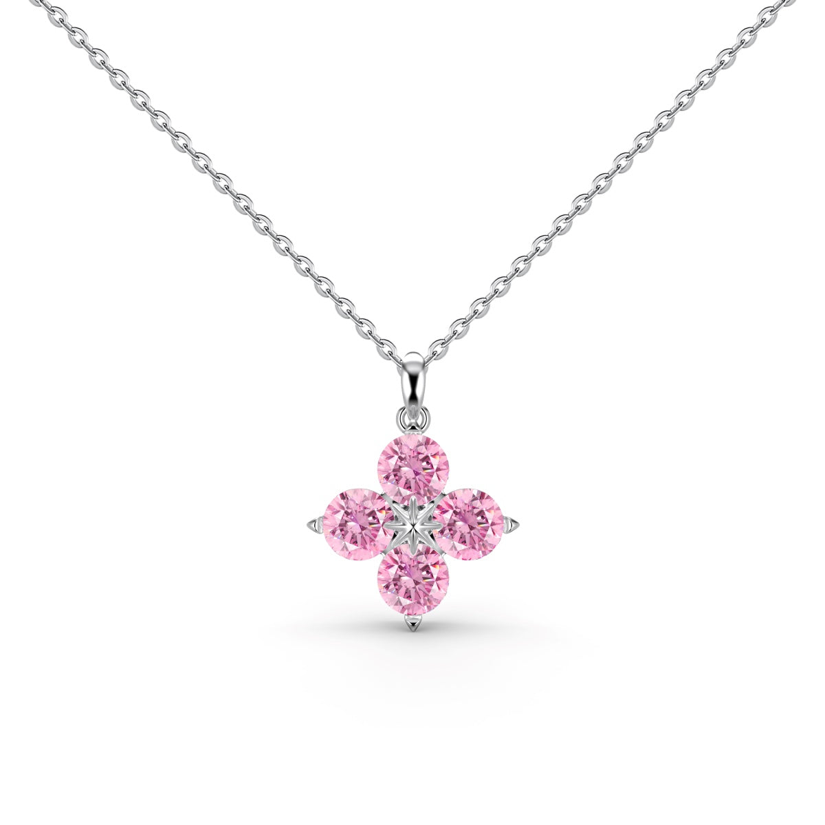 [Kincade Jewelery]Four-Leaf Kincade And Eight-Pointed Star Necklace