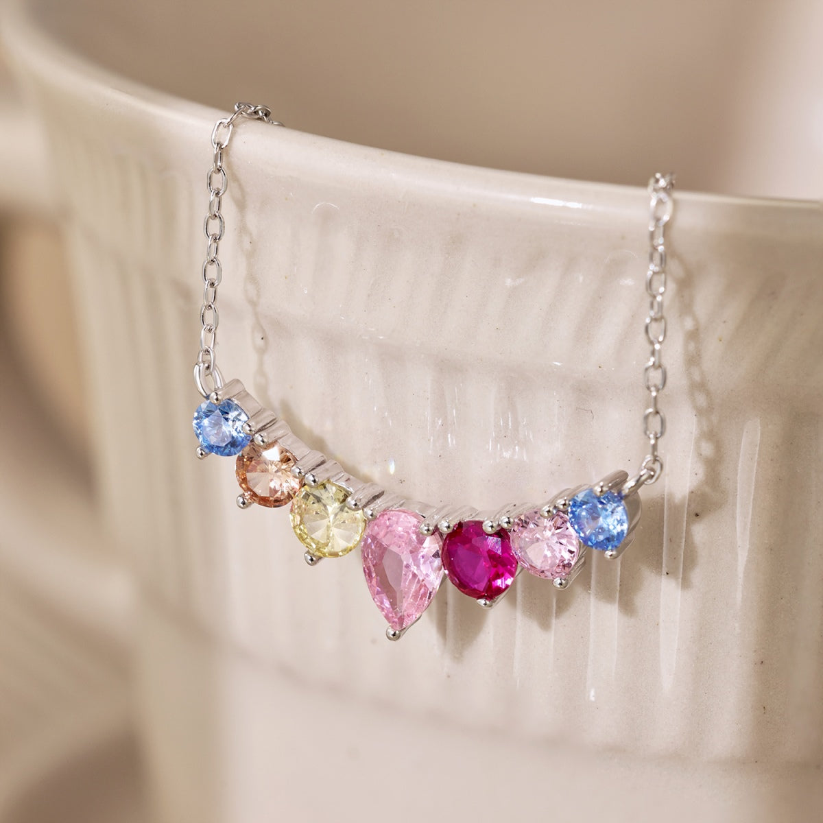 [Kincade Jewelery]Dainty Colorful Heart Necklace