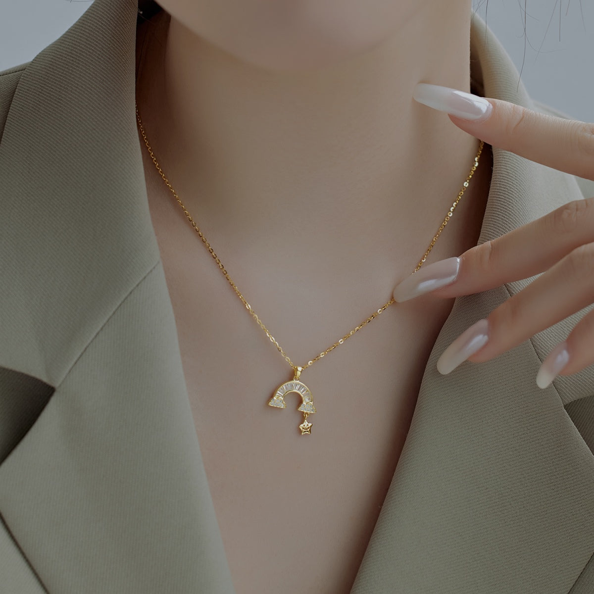 [Kincade Jewelery]Unique Rainbow Star Necklace