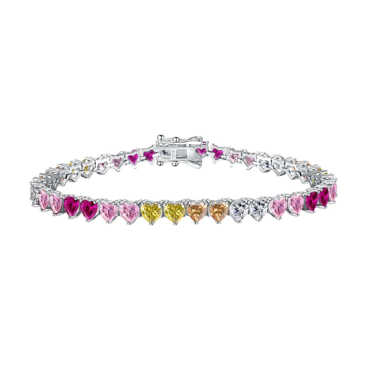 [Kincade Jewelery]Luxurious Colorful Romantic Heart Shape Lover Bracelet