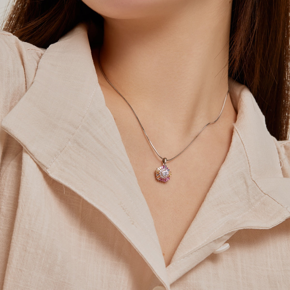 [Kincade Jewelery]Charming Flower Colorful Necklace