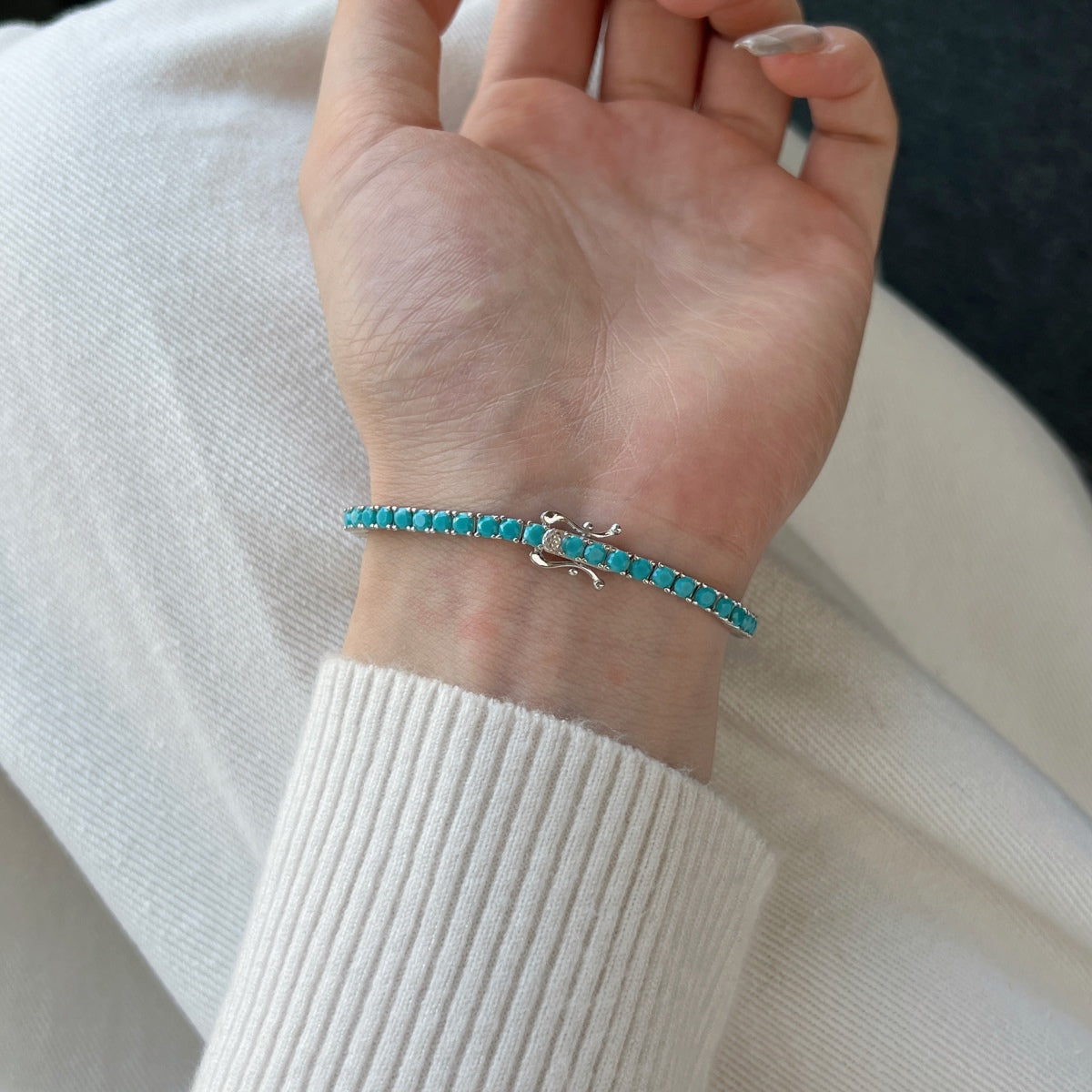 [Kincade Jewelrys]Dainty Charming Round Cut Tennis Bracelet