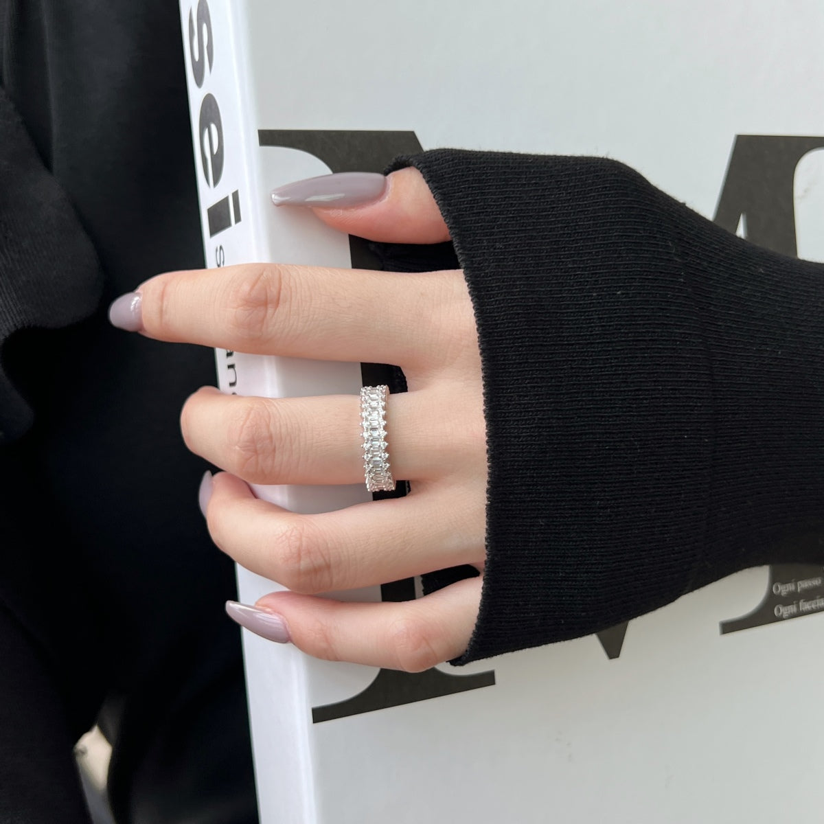 [Kincade Jewelery]Splashy Ornate Emerald Cut Cocktail Ring