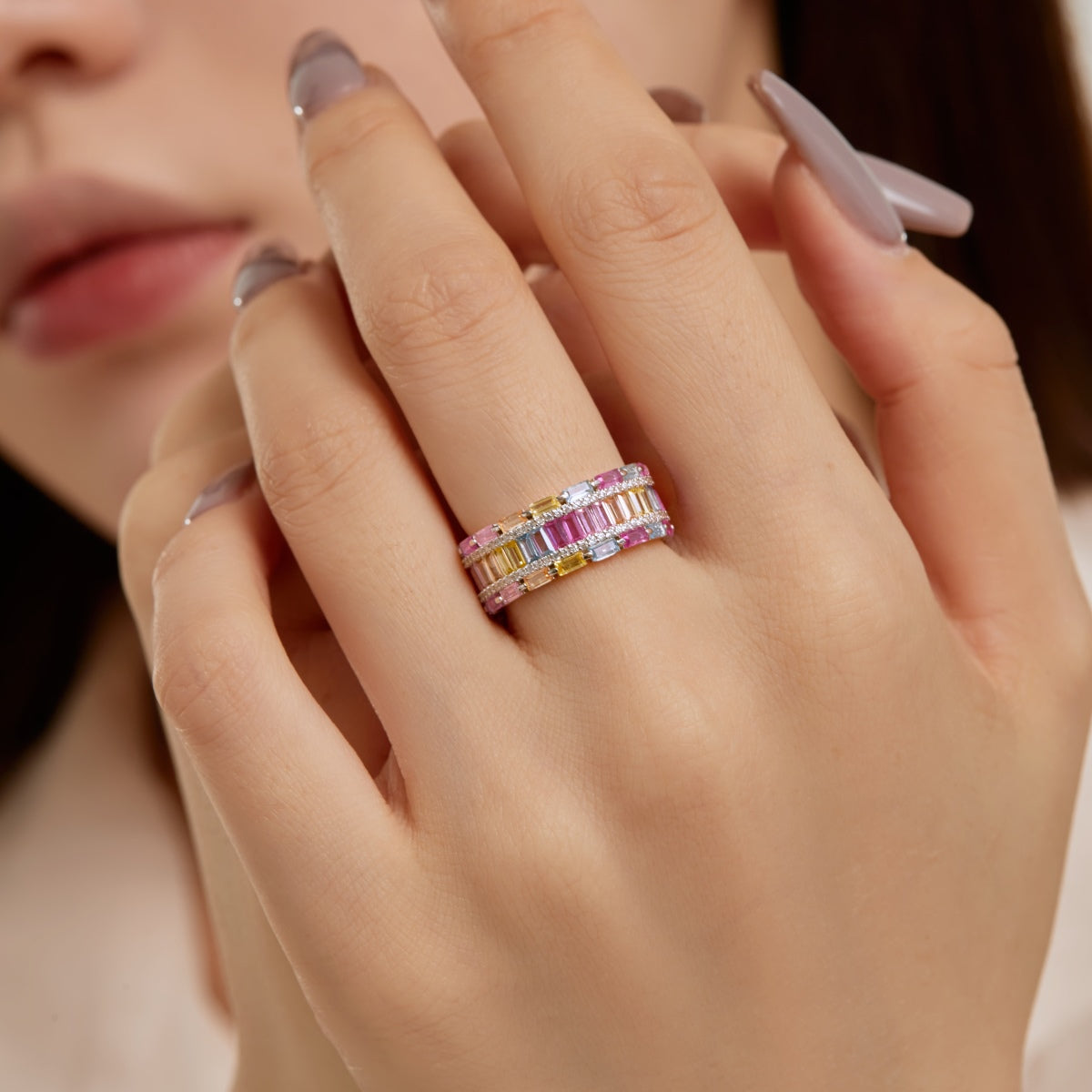 [Kincade Jewelery]Dazzling Colorful Radiant Cut Party Ring