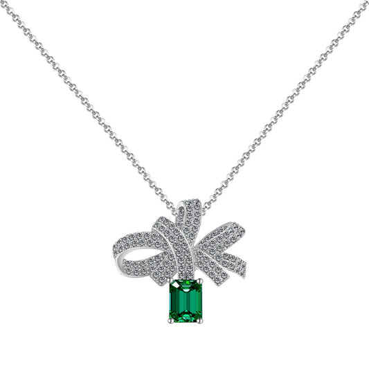 [Kincade Jewelery]Luxurious Flower Shape Emerald Cut Necklace