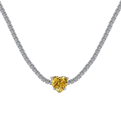 [Kincade Jewelery]2.0 Carat Sparkling Tennis Heart Cut Necklace