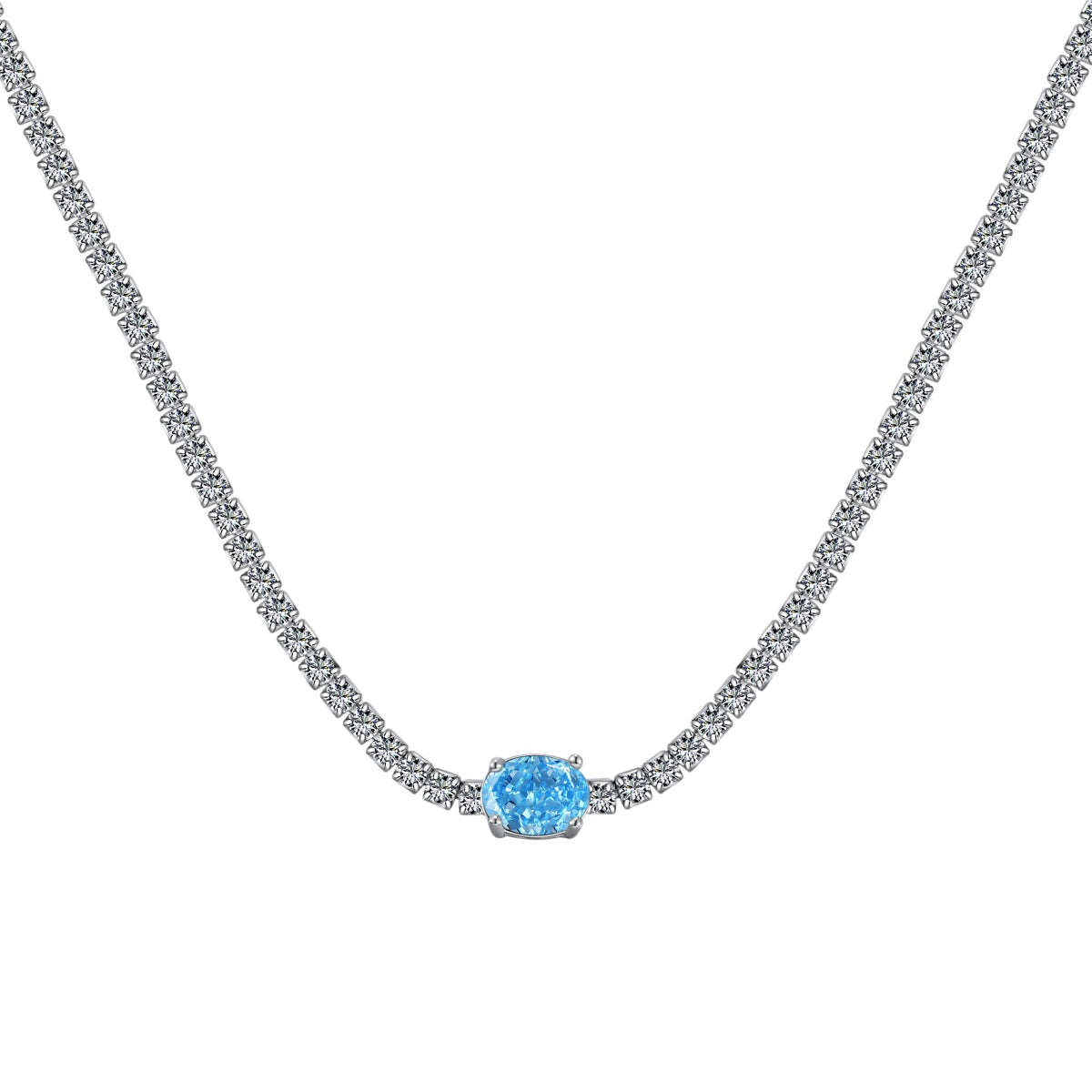 [Kincade Jewelery]1.0 Carat Shining Oval Cut Necklace