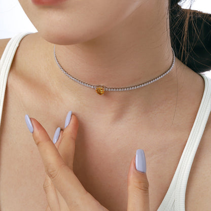 [Kincade Jewelery]2.0 Carat Sparkling Tennis Heart Cut Necklace