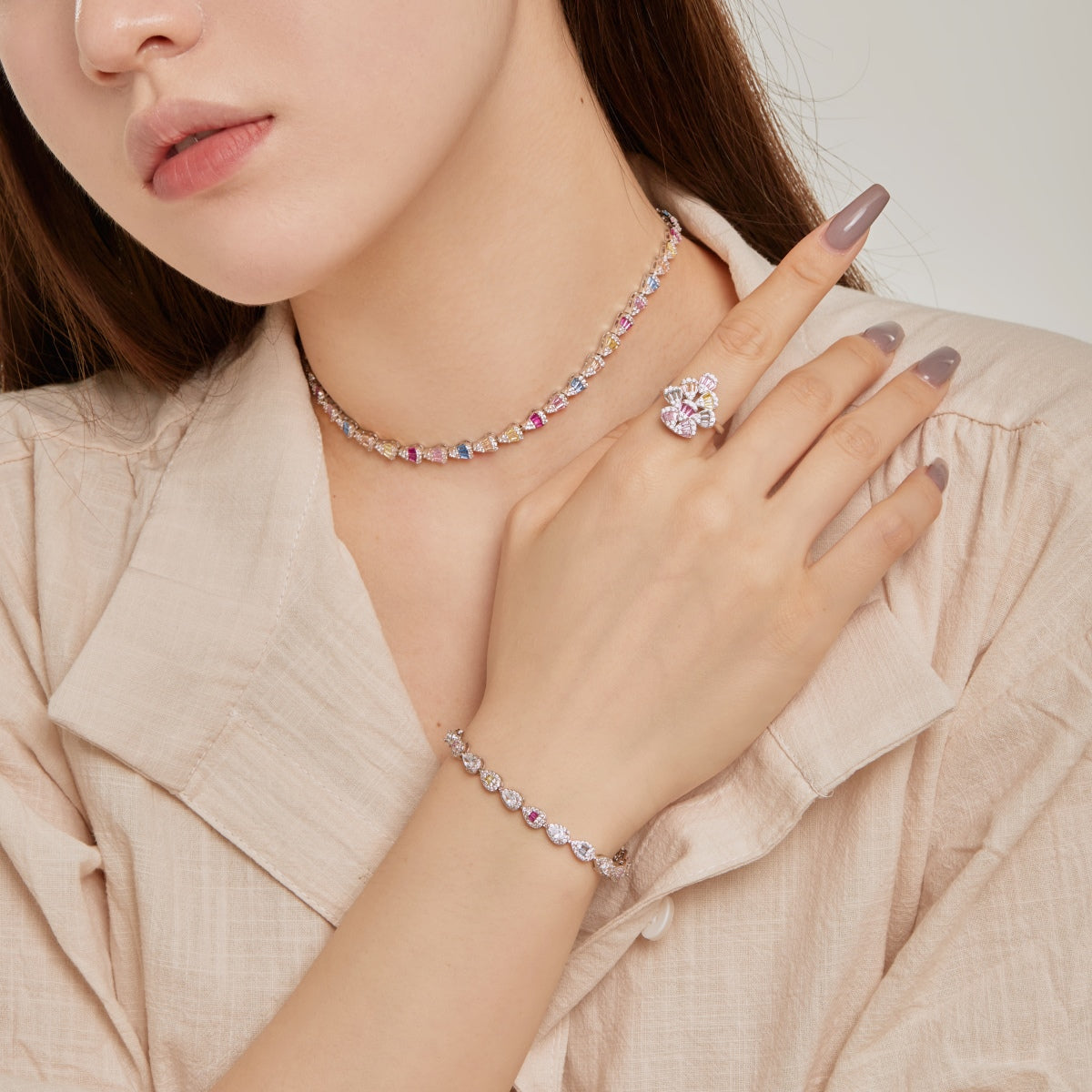 [Kincade Jewelrys]0.25 Carat Radiant Water Drop Shape Daily Bracelet