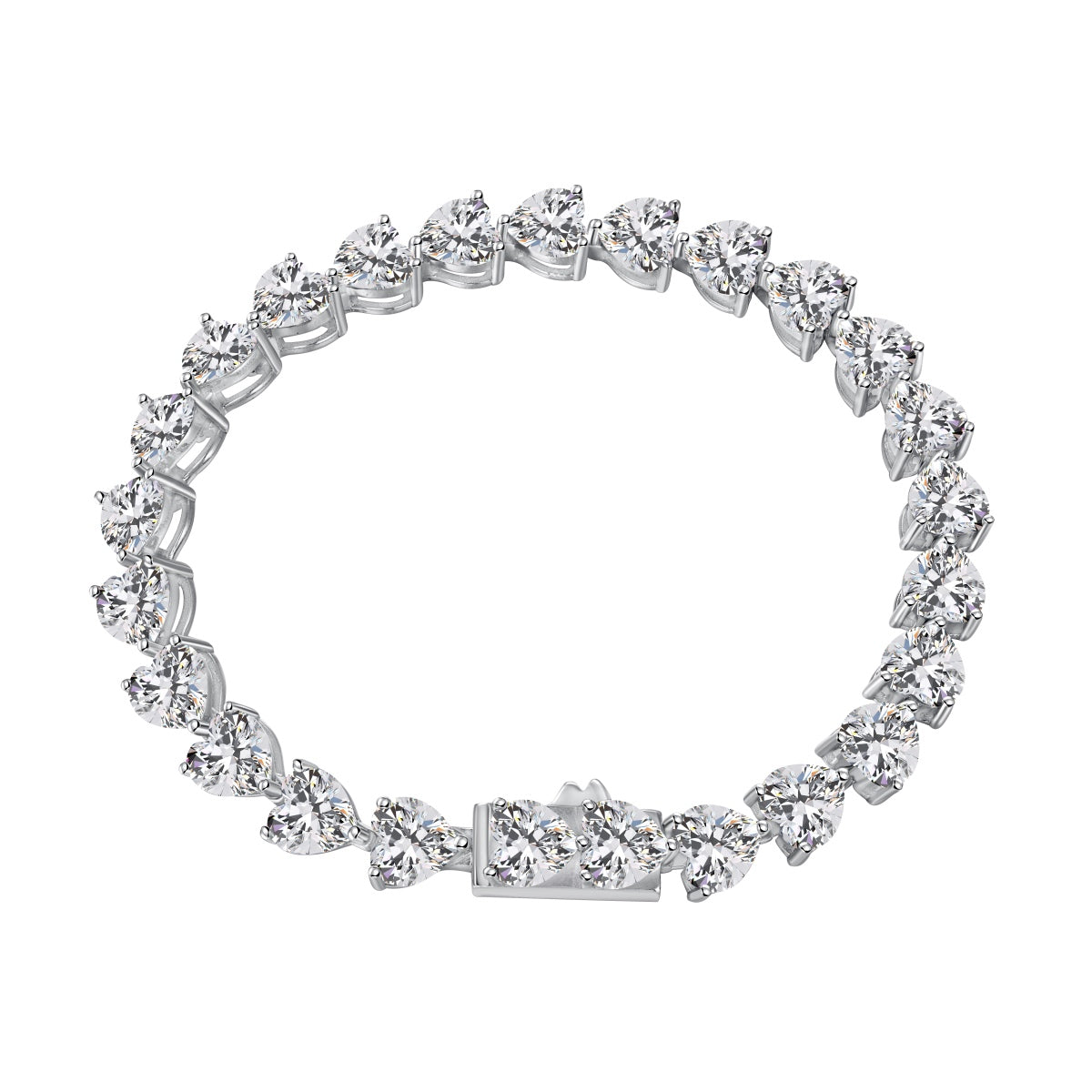 [Kincade Jewelery]0.75 Carat Elegant Romantic Heart Shape Lover Bracelet