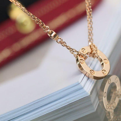 [Kincade Jewelrys]LOVE NECKLACE ADJUSTABLE ROSE GOLD 2 DIAMOND