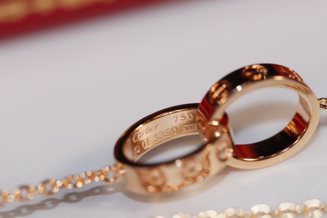 [Kincade Jewelrys]LOVE NECKLACE PINK GOLD AND SILVER