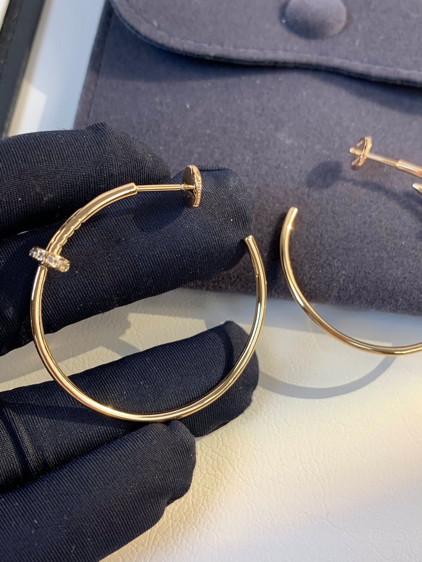 [Kincade Jewelrys]JUSTE EARRINGS GOLD DIAMONDS 1.8MM