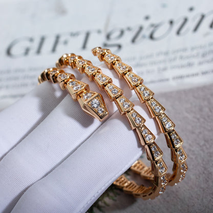 [Kincade Jewelrys]SERPENTI BRACELET PINK GOLD DIAMOND DOUBLE ROW