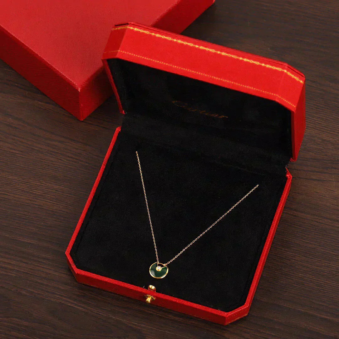 [Kincade Jewelrys]AMULETTE GOLD MALACHITE NECKLACE