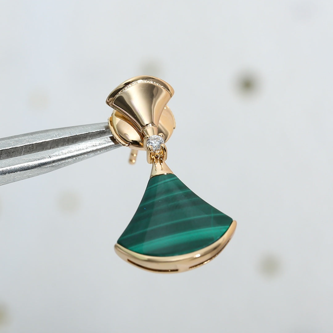 [Kincade Jewelrys]DREAM MALACHITE PINK GOLD EARRINGS