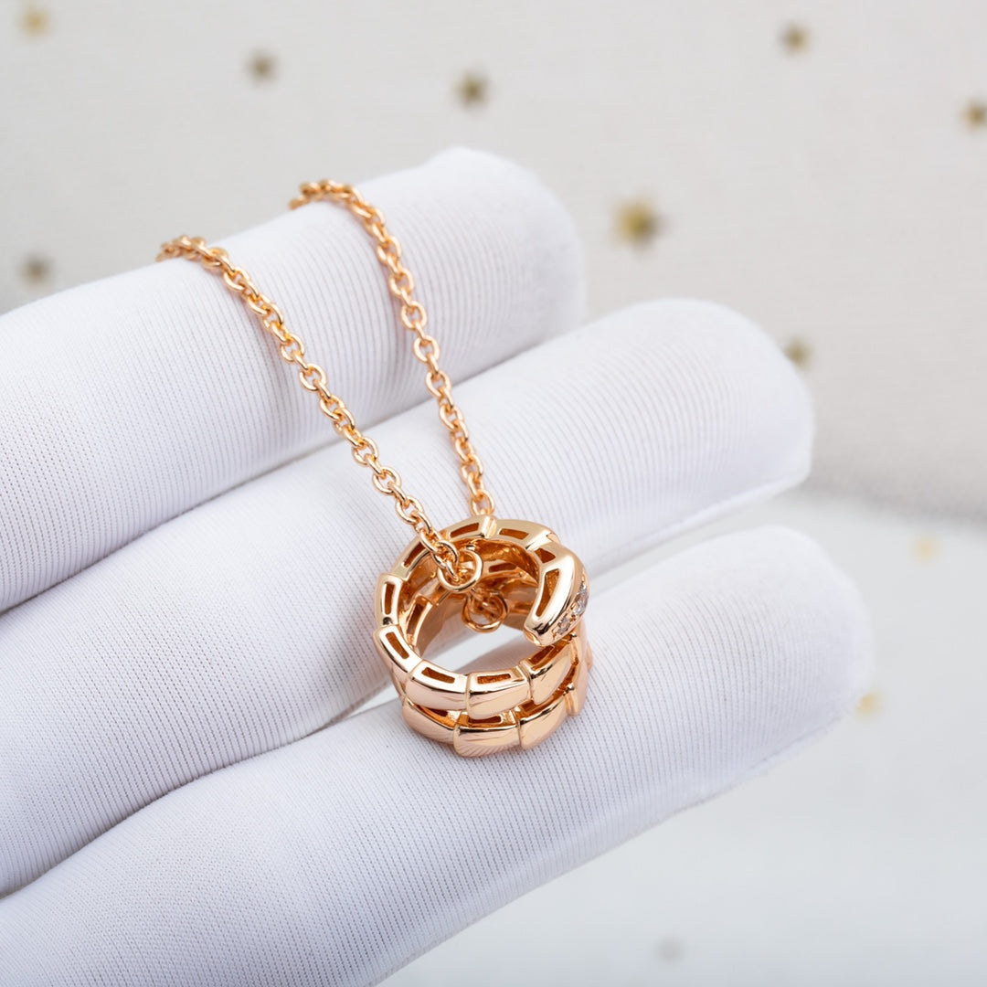 [Kincade Jewelrys]SERPENTI PINK GOLD NECKLACE DIAMOND