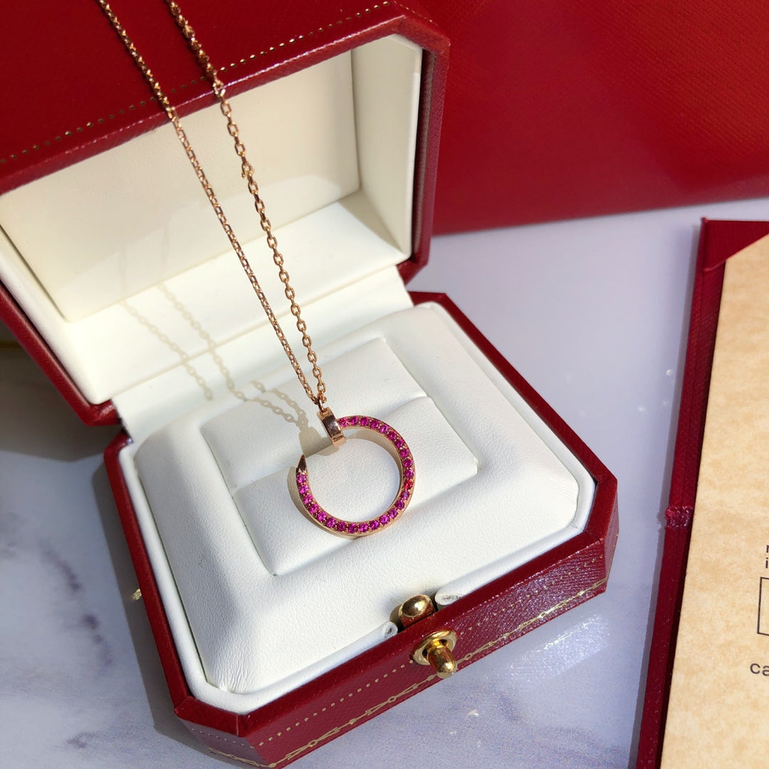 [Kincade Jewelrys]JUSTE NECKLACE GOLD RED DIAMONDS