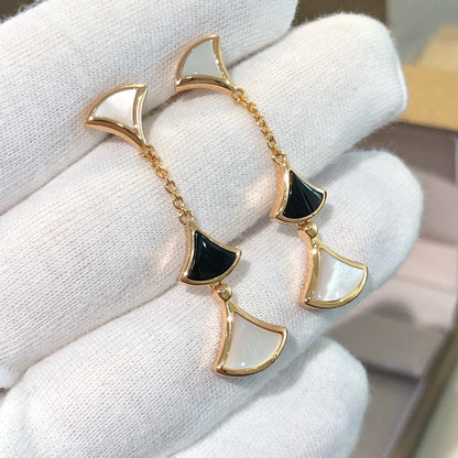 [Kincade Jewelrys]DREAM EARRINGS 3 MOTIFS ONYX MOP PINK GOLD