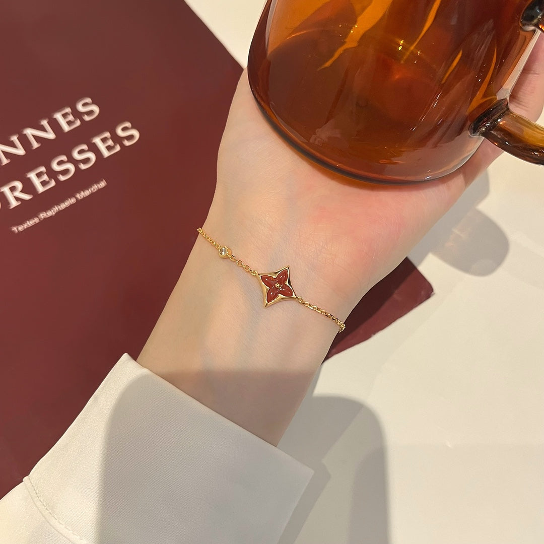 [Kincade Jewelrys]COLOR STAR CARNELIAN PINK GOLD DIAMOND BRACELET