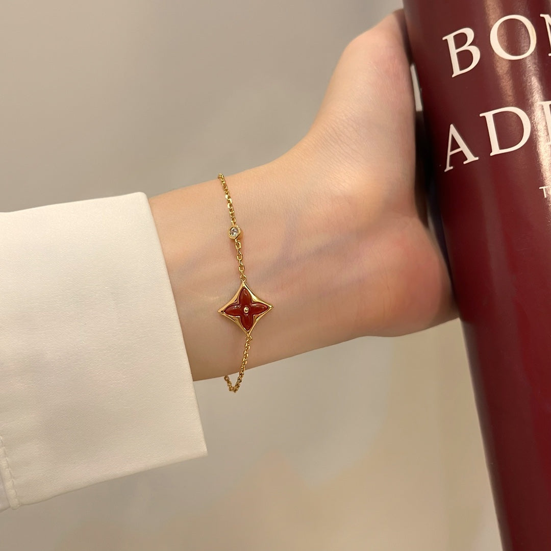 [Kincade Jewelrys]COLOR STAR CARNELIAN PINK GOLD DIAMOND BRACELET
