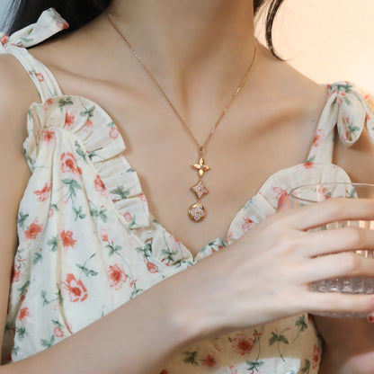 [Kincade Jewelrys]STAR AND SUN DIAMOND PINK GOLD NECKLACE