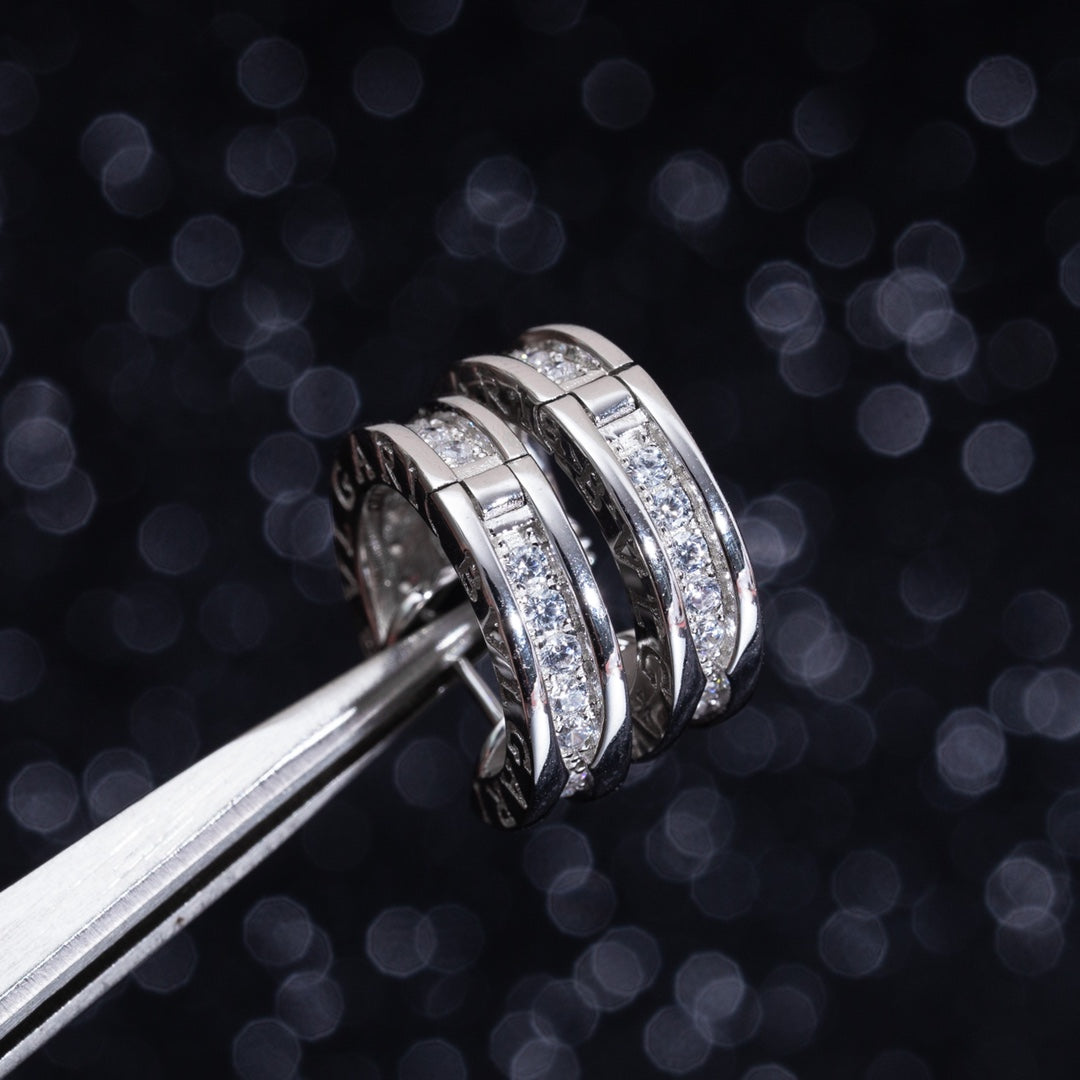 [Kincade Jewelrys]ZERO 1 MINI SILVER DIAMOND EARRINGS