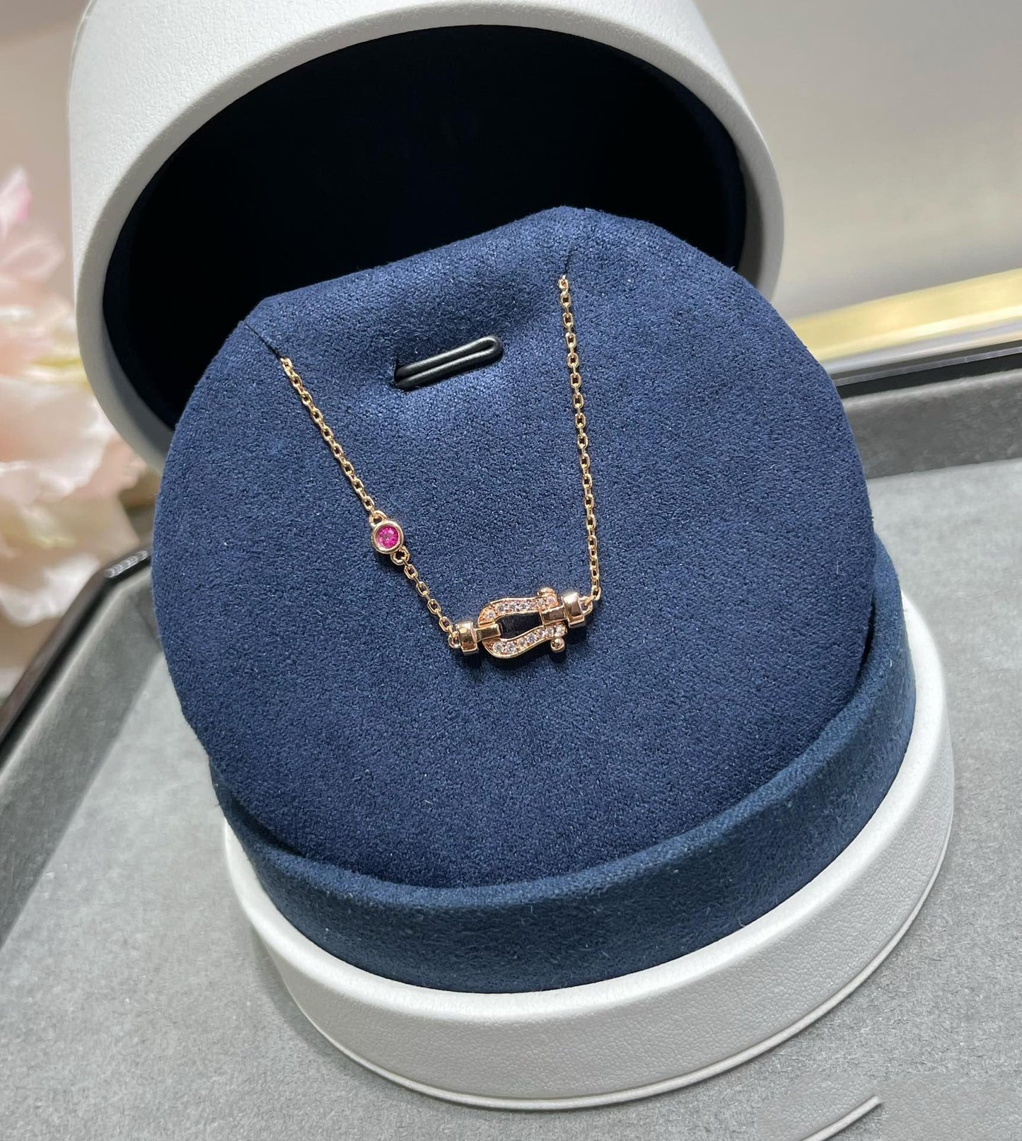 [Kincade Jewelrys]FORCE 10 DIAMOND CHAIN LINK PINK GOLD BRACELET