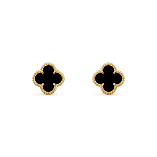 [Kincade Jewelrys]CLOVER MINI 9.5MM BLACK MOP EARRINGS