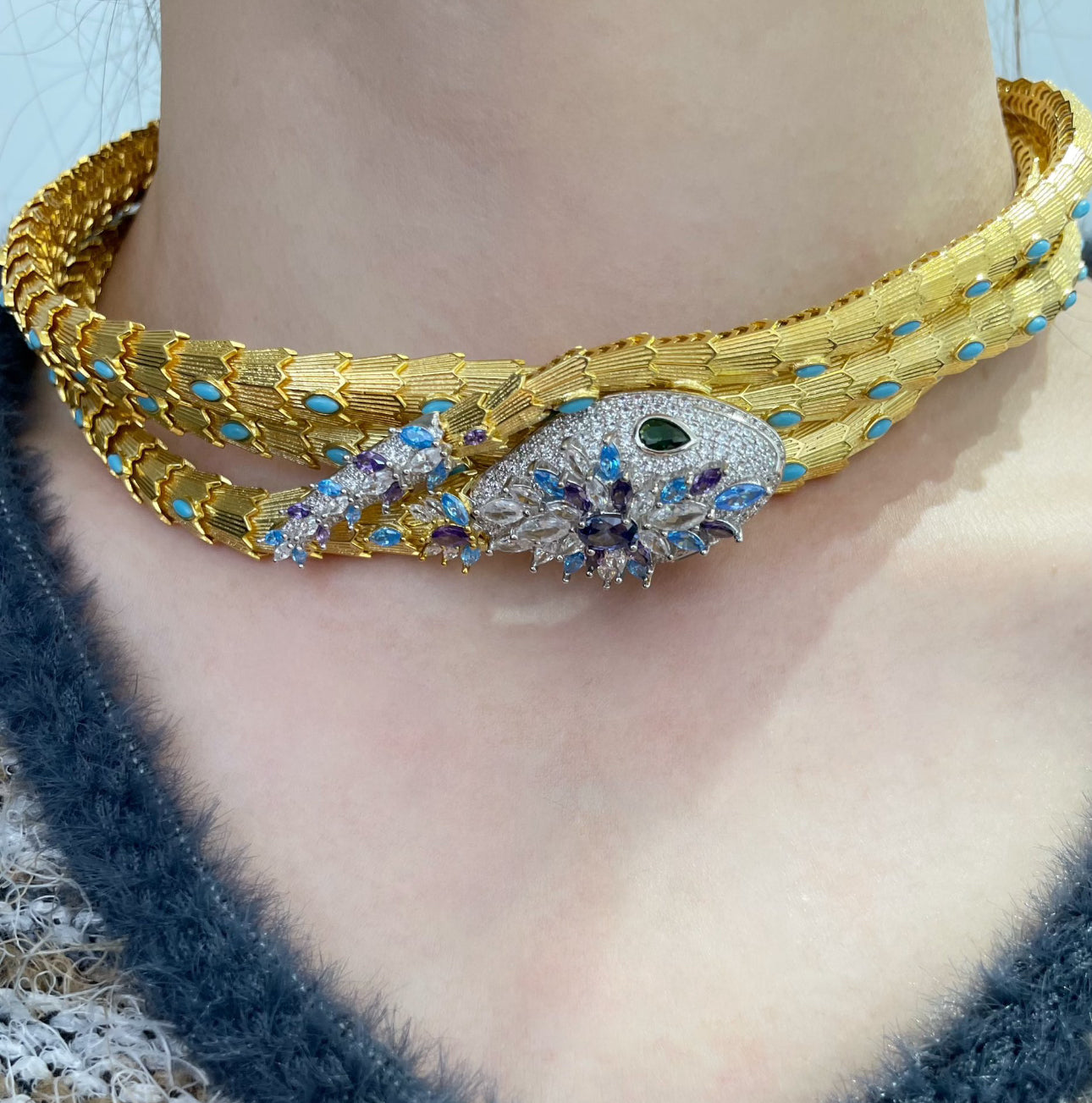 [Kincade Jewelry]HAUTE COUTURE GOLD SERPENTI NECKLACE