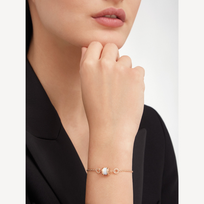 [Kincade Jewelrys]ZERO 1 SOFT PINK GOLD AND WHITE CERAMIC BRACELET