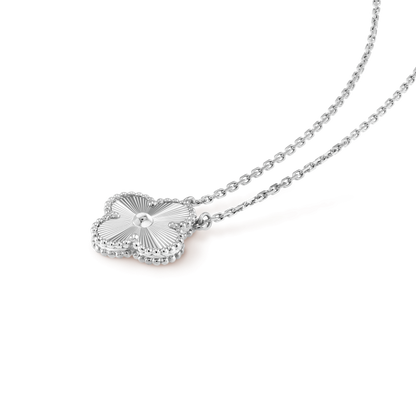 [Kincade Jewelrys]CLOVER 15MM LASER NECKLACE SILVER