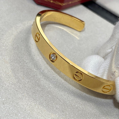 [Kincade Jewelrys]LOVE BRACELET 6.1MM 1 DIAMOND OPEN CUFF