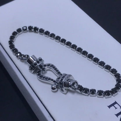 [Kincade Jewelrys]FORCE  LARGE HORSESHOE FULL DIAMOND TENNIS BRACELET