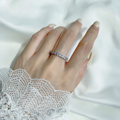 [Kincade Jewelrys]Sparkling Round Cut Tennis Ring