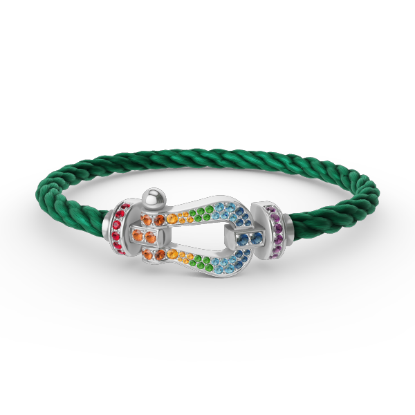 [Kincade Jewelrys]FORC LARGE HORSESHOE  COLORED DIAMOND BRACELET SILVER