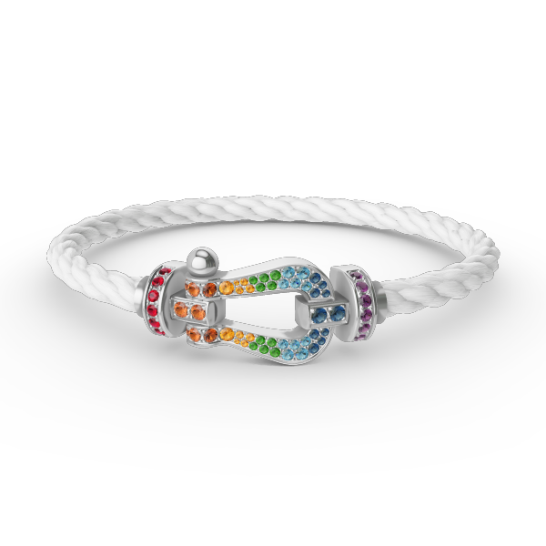 [Kincade Jewelrys]FORC LARGE HORSESHOE  COLORED DIAMOND BRACELET SILVER