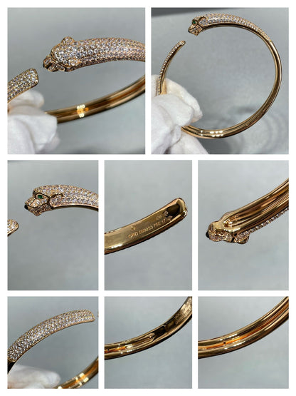 [Kincade Jewelrys]PANTHERE FULL DIAMOND OPEN BRACELET