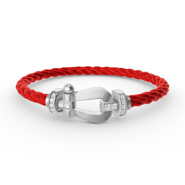 [Kincade Jewelrys]FORCE LARGE HORSESHOE HALF DIAMOND BRACELET SILVER