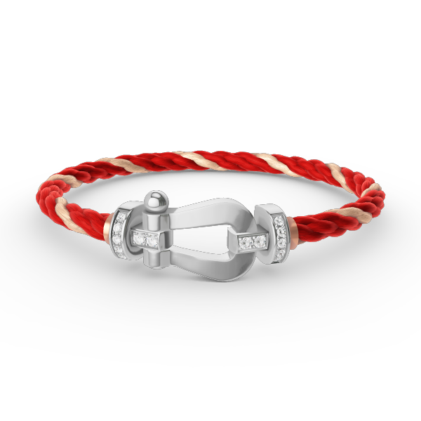 [Kincade Jewelrys]FORCE LARGE HORSESHOE HALF DIAMOND BRACELET SILVER